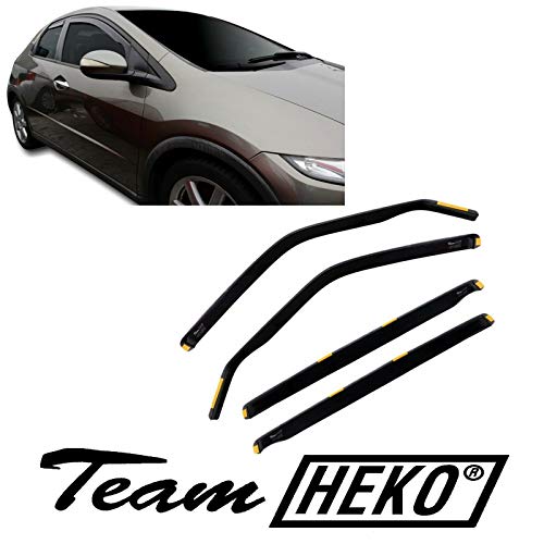 J&J Automotive - Deflectores de viento para Honda Civic 5 puertas 2005-2012, 4 unidades J&J Automotive - Deflectores de viento para Honda Civic 5 puertas 2005-2012, 4 unidades