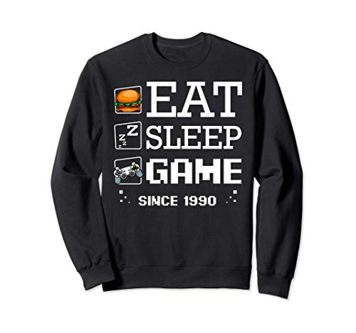 Juego de comer y dormir desde 1990 Juego de juegos de 30 Sudadera