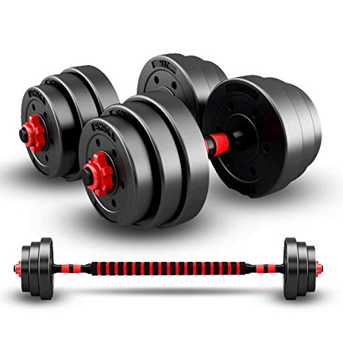 Juego de mancuernas de 20 kg con varilla de conexión, juego de mancuernas con mancuernas, juego de mancuernas ajustables, juego de entrenamiento de levantamiento ajustable para hombres y mujeres Juego de mancuernas de 20 kg con varilla de conexión, juego de mancuernas con mancuernas, juego de mancuernas ajustables, juego de entrenamiento de levantamiento ajustable para hombres y mujeres