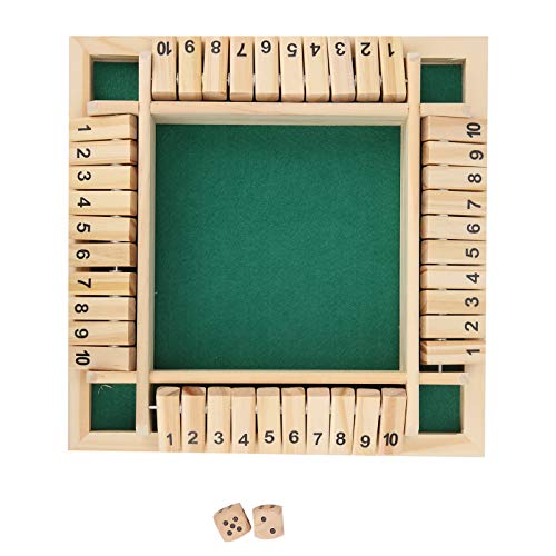 Juego de mesa de madera, Shut The Box 4 jugadores Juego de dados Número de tablero de juguete Juego de mesa de madera clásico Juguete educativo Adultos Suministros de entretenimiento para bares Cafés Juego de mesa de madera, Shut The Box 4 jugadores Juego de dados Número de tablero de juguete Juego de mesa de madera clásico Juguete educativo Adultos Suministros de entretenimiento para bares Cafés