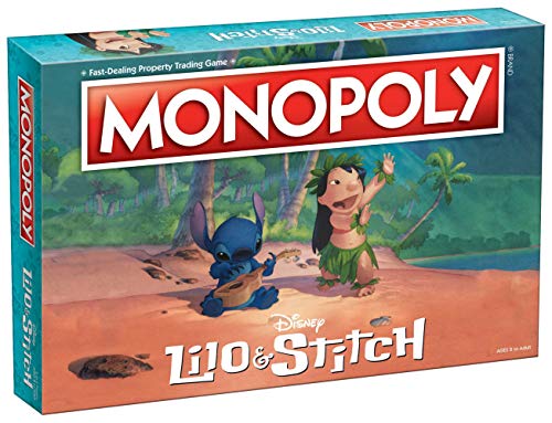 Juego de mesa Monopoly Disney Lilo & Stitch | Basado en la película animada de Lilo y Stitch de Disney, juego de mesa Monopoly coleccionable Juego de mesa Monopoly Disney Lilo & Stitch | Basado en la película animada de Lilo y Stitch de Disney, juego de mesa Monopoly coleccionable