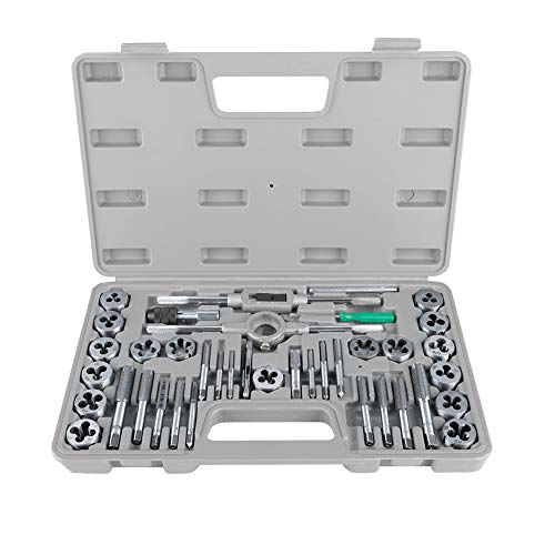 Juego de Terrajas y Machos, 40 Piezas M3-M12 Juego de Herramientas Manual Resistente con Llave para Roscar Juego de Terrajas y Machos, 40 Piezas M3-M12 Juego de Herramientas Manual Resistente con Llave para Roscar