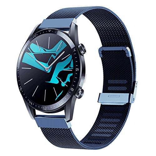 Keweni Compatible con la Correa Huawei Watch GT 2 (46 mm), Correa de Repuesto de Metal de Liberación Rápida para el Reloj Inteligente Huawei Watch GT/GT 2e (Azul)