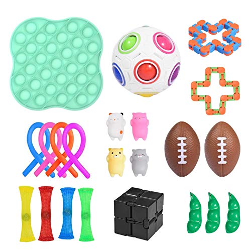 KEYDI 22 Pcs Juguetes Sensoriales para El Autismo Kit Paquete De Juguetes Sensoriales Sensory Fidget Toys Set Pack Juego De Juguetes Sensoriales Fidget Stress Relief Toy para Adultos, Niños
