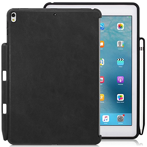 KHOMO Funda iPad Air 3 10.5 (2019) / iPad Pro 10.5 (2017) Carcasa Trasera Ultra Delgada y Ligera Compatible con Teclado y Apple Pencil 1 - Piel Negra