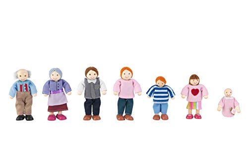 KidKraft- Familia de 7 muñecos de madera, figuras de aprox. 12 cm de alto (accesorios para casas de muñecas) (65202) , color/modelo surtido