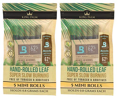 KING PALM pre orgánica Rolls, Tabaco y Libre de químicos, súper combustión Lenta, Hoja de Palma, sólo Tiene Que Rellenar it (10 minis) KING PALM pre orgánica Rolls, Tabaco y Libre de químicos, súper combustión Lenta, Hoja de Palma, sólo Tiene Que Rellenar it (10 minis)