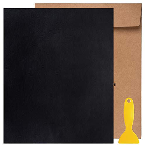 Kit de Parche de Piel,Parches de Piel Cuero Artificial, para Sofá Asientos de Coche Pegatina de Reparación de Polipiel Parches,25 cm x 30 cm (Negro 1pcs)