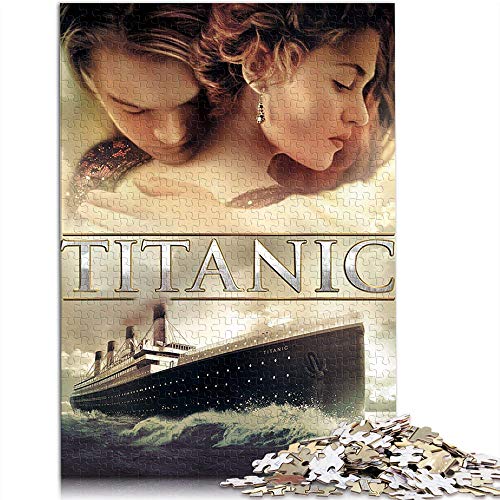 KKASD 1000 Piezas de Rompecabezas para Adultos y niños Titanic Puzzle para Adultos 1000 Movie Poster Juguete del Juego del Rompecabezas del desafío del Cerebro （52x38cm）