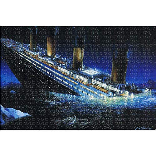 KKASD 1000 Piezas de Rompecabezas para Adultos y niños Titanic Puzzle para Adultos 1000 The Film Juguete del Juego del Rompecabezas del desafío del Cerebro （52x38cm）