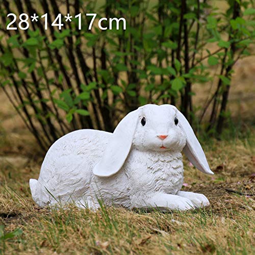 Las estatuas de simulación conejito decoración del jardín de dibujos animados de animales de resina Escultura Kinder paisaje Villa Patio Balcón tabla en el puerto de la novedad de paisajismo césped de