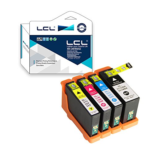 LCL Cartucho de Tinta Compatible 31 32 33 34 (1Negro 1Cian 1Magenta 1Amarillo) Reemplazo para DELL V525w DELL V725w