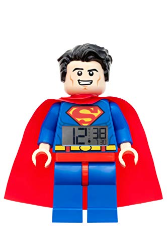LEGO Superman Reloj Despertador, Azul, 9 Pulgadas
