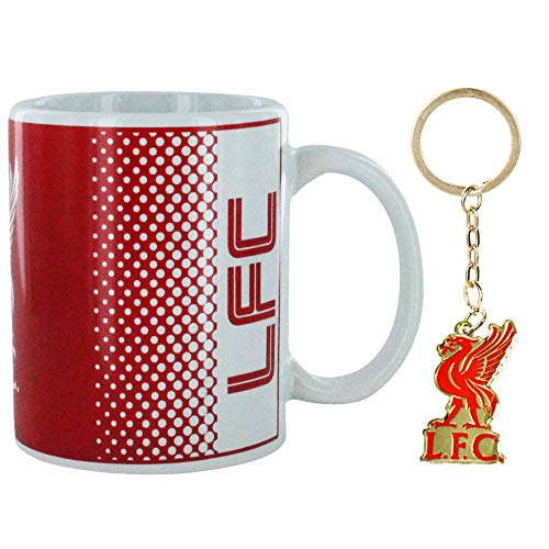 L.F.C - Juego de taza y llavero oficial de fútbol de Liverpool (cerámica, 325 ml)