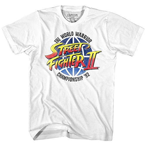 Linnb Street Fighter World Warrior Champ 1992 Men's T Shirt Combat Gaming Capcom White