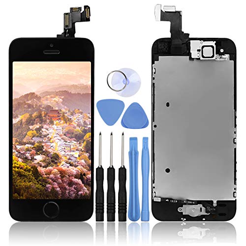 LL TRADER Pantalla Completa para iPhone 5S/SE Negro, Reemplazo de Táctil Retina LCD Display Digitalizador con Botón de Inicio, Cámara Frontal, Sensor de Proximida, Altavoz de Auricular y Herramientas LL TRADER Pantalla Completa para iPhone 5S/SE Negro, Reemplazo de Táctil Retina LCD Display Digitalizador con Botón de Inicio, Cámara Frontal, Sensor de Proximida, Altavoz de Auricular y Herramientas