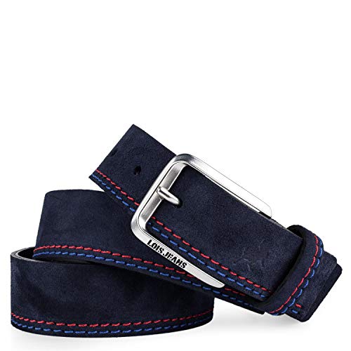 Lois - Cinturon piel serraje ante hombre mujer cuero. Talla Ajustable. Ancho 35 mm 501012, Color Marino Lois - Cinturon piel serraje ante hombre mujer cuero. Talla Ajustable. Ancho 35 mm 501012, Color Marino