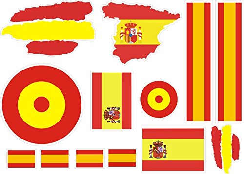 lote Pegatina vinilo para coche, pared, puerta, nevera, carpeta, etc. Bandera espana