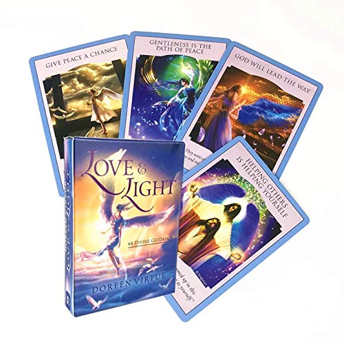 Love Light Divine Guidance Oracle Cards Family Holiday Party Juego de Cartas Juego de Mesa de Tarot en inglés,Deck Game,Only Tarot