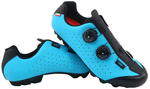 LUCK Zapatilla de Ciclismo MTB Eros con Doble Cierre rotativo de Alta precisión. (48 EU, Azul)