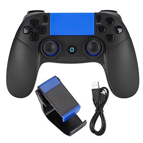 Mando Inalámbrico, Controlador de Juego Inalámbrico, Bluetooth Gamepad Joystick Pad de Juego Palanca de Mando para Android/iOS Smartphone, Conexión Directa y USB Recargable(Blue+Black)