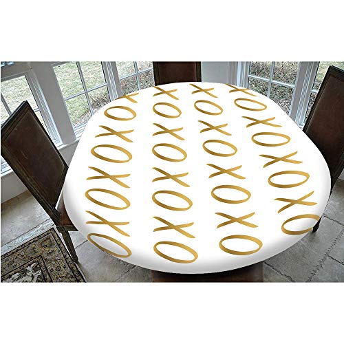 Mantel ajustable de poliéster con bordes elásticos, diseño de letra de amor con efecto de estilo antiguo, para mesas ovaladas/Olbong de 60 x 122 cm, para comedor o cocina