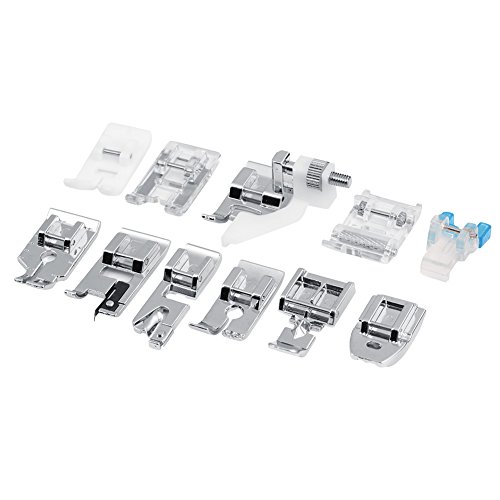 Máquina de coser prensatelas, Kit de 11 pcs multifuncional prensatelas para maquina de coser Presser Foot Feet Kit Machines Set