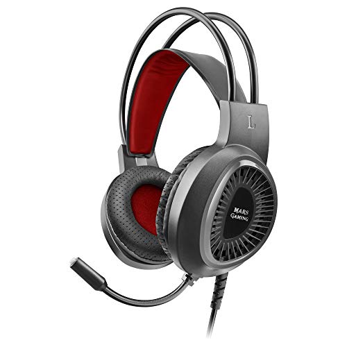 MARSGAMING MH120, Cascos Gaming SuperBass+Micro Flexible, Ultraligero, Airtech, Negro