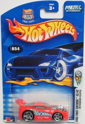 Mattel Hot Wheels 2003 First Editions 1:64 Scale Red Mitsubishi Eclipse Die Cast Car #054 by Hot Wheels