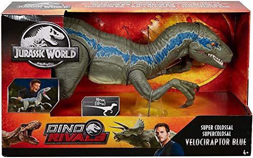 Mattel INC. Jurassic World Velociraptor Azul Dinosaurio Juguete 37 cm