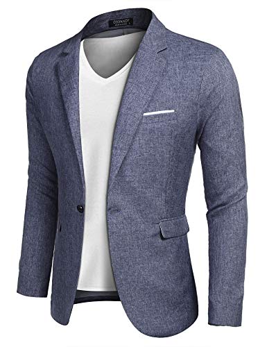 MAXMODA Blazer Hombre Slim Fit Chaqueta Blazer Casual Botón Azul Marino MAXMODA Blazer Hombre Slim Fit Chaqueta Blazer Casual Botón Azul Marino