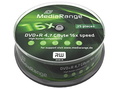 Mediarange PCS70302MR404 - Pack de 25 DVD+R (4.7 GB, 120 min, 1x-6x)