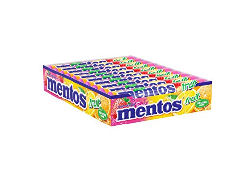 Mentos Frutas, Caramelo Masticable con Zumo de Frutas - 20 unidades de 38 gr. (Total 760 gr.)