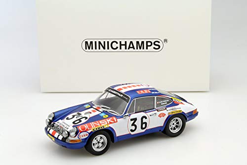 Minichamps 107716836 – Porsche 911 S – 24H de Le Mans 1971 – Escala 1/18 – Azul/Blanco/Rojo