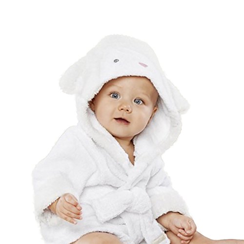 Minuya - Albornoz unisex con capucha, en algodón, para bebés y niños de 0 a 6 años, ideal como regalo Oveja pequeña
