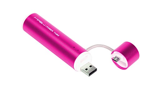 MiPow SP2600M-PK Power Tube 2600 - Batería portátil con adaptador micro USB para móviles, Smartphones, reproductores de MP3, GPS y consolas PSP/NDS/Wii, color rosa
