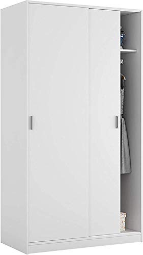 Mobelcenter – Armario 2 Puertas Correderas – Armario Matrimonio o Juvenil Acabado Color Blanco – Medidas: Ancho: 100 cm x Fondo: 50 cm x Alto: 200 cm - (0985) Mobelcenter – Armario 2 Puertas Correderas – Armario Matrimonio o Juvenil Acabado Color Blanco – Medidas: Ancho: 100 cm x Fondo: 50 cm x Alto: 200 cm - (0985)