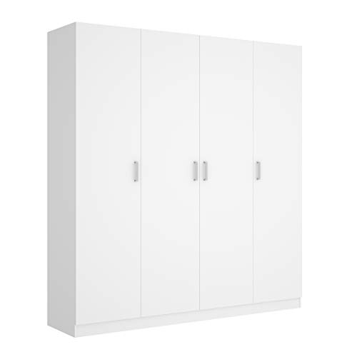 Mobelcenter - Armario 4 Puertas Maxi - Armario Matrimonio 215 cm de Altura - Color Blanco - Ancho: 200 cm x Fondo: 52 cm x Alto: 215 cm - (1202) Mobelcenter - Armario 4 Puertas Maxi - Armario Matrimonio 215 cm de Altura - Color Blanco - Ancho: 200 cm x Fondo: 52 cm x Alto: 215 cm - (1202)