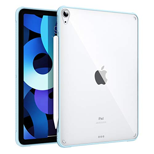 MoKo Funda Compatible con iPad Air 4ta Generación 2020 iPad 10.9 2020, Protector Ultra Suave con Borde de Parachoques de Transparente TPU a Prueba de Golpes para iPad Air 4 10.9 2020, Azul Claro