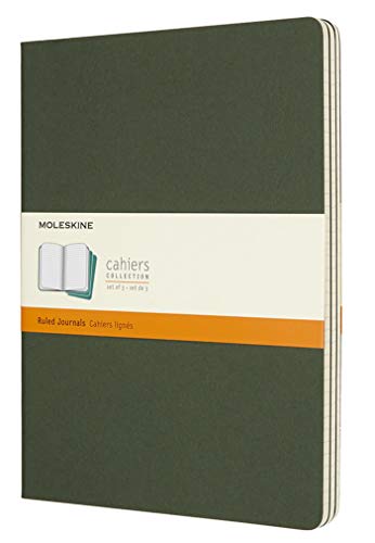 Moleskine - Cahier Journal Cuaderno de Notas, Set de 3 Cuadernos con Páginas, Tapa de Cartón y Cosido de Algodón Visible, Color Verde Mirto Moleskine - Cahier Journal Cuaderno de Notas, Set de 3 Cuadernos con Páginas, Tapa de Cartón y Cosido de Algodón Visible, Color Verde Mirto