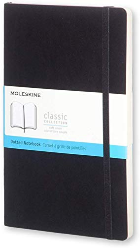 Moleskine - Cuaderno Clásico con Páginas Puntinada, Tapa Blanda y Goma Elástica, Negro (Black), 13 x 21, 192 páginas