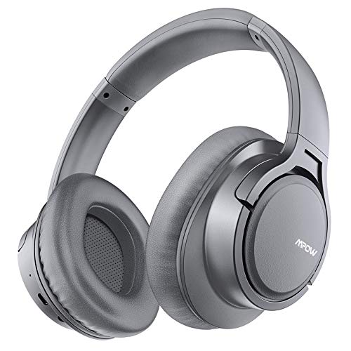 Mpow H7 Cascos Bluetooth Diadema, 25hrs de Reproducir, Hi Fi Sonido, Cascos Bluetooth Inalámbricos con Micrófono Incorporado, Auriculares Bluetooth Diadema para TV, Móvil, PC, Gris