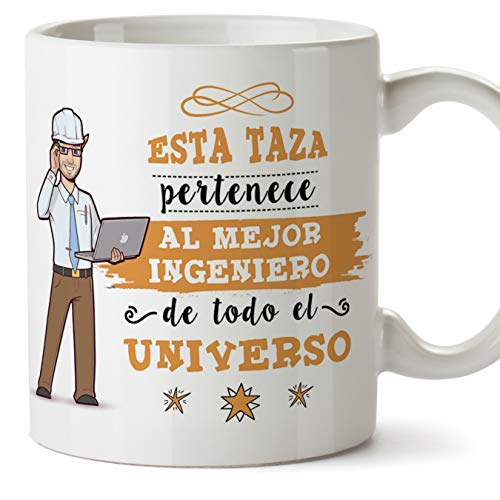 MUGFFINS Ingeniero Tazas Originales de café y Desayuno para Regalar a Trabajadores Profesionales - Esta Taza Pertenece al Mejor Ingeniero del Univers