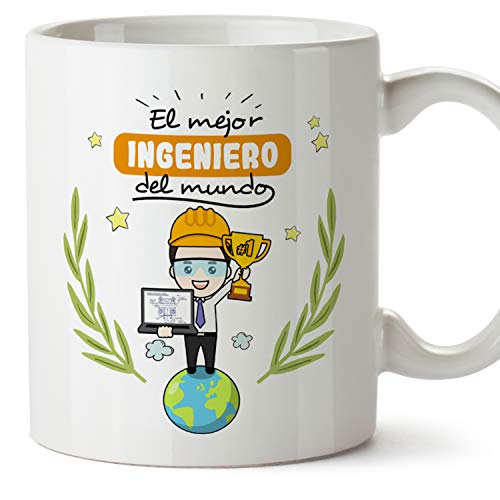 MUGFFINS Taza Ingeniero (Mejor del Mundo) - Regalos Originales y Divertidos de Ingeniería