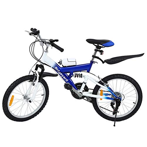 MuGuang Bicicleta de Montaña 20 Pulgadas Bicicleta Infantil 21 Speed Come with 500cc Kettle para Niños de 7 a 12 Años(Azul)