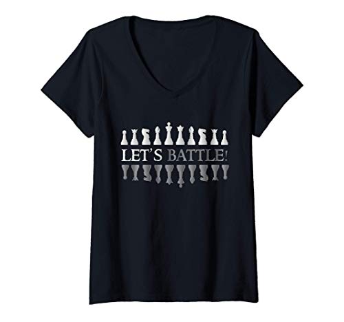 Mujer Battle - Chess Lover - Funny Chess Nerd Geek Camiseta Cuello V