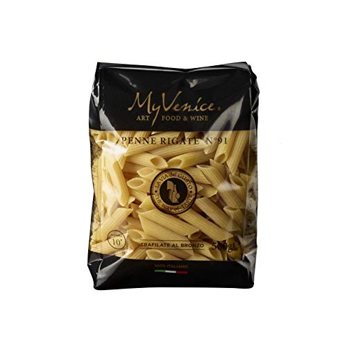 MyVenice Penne Rigate n° 91, Pasta de trigo duro 100% italiano - 16 paquetes de 500g