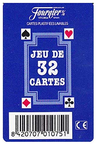 Naipes Heraclio Fournier Juego de Poker 32 Cartas SKAT - Jeu de 32 Cartes Azul
