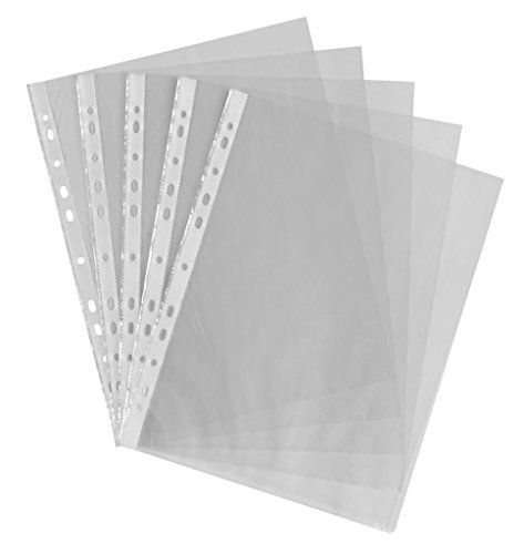 Ndeir Documentos de documentos A4 transparente, juego de 100 piezas Documentos de documentos A4 Papeles impermeables Carpetas de plástico para documentos archivo bolsas