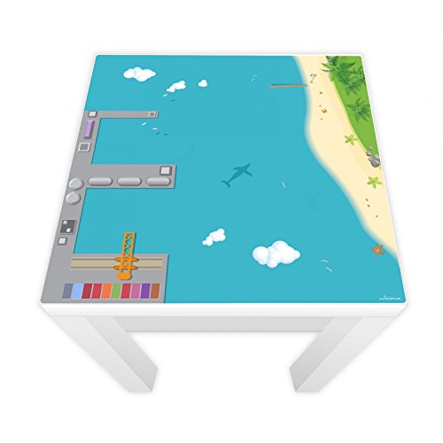 nikima - Bonito juego de lámina para mesa de 54 x 54 cm, diseño de puerto e isla